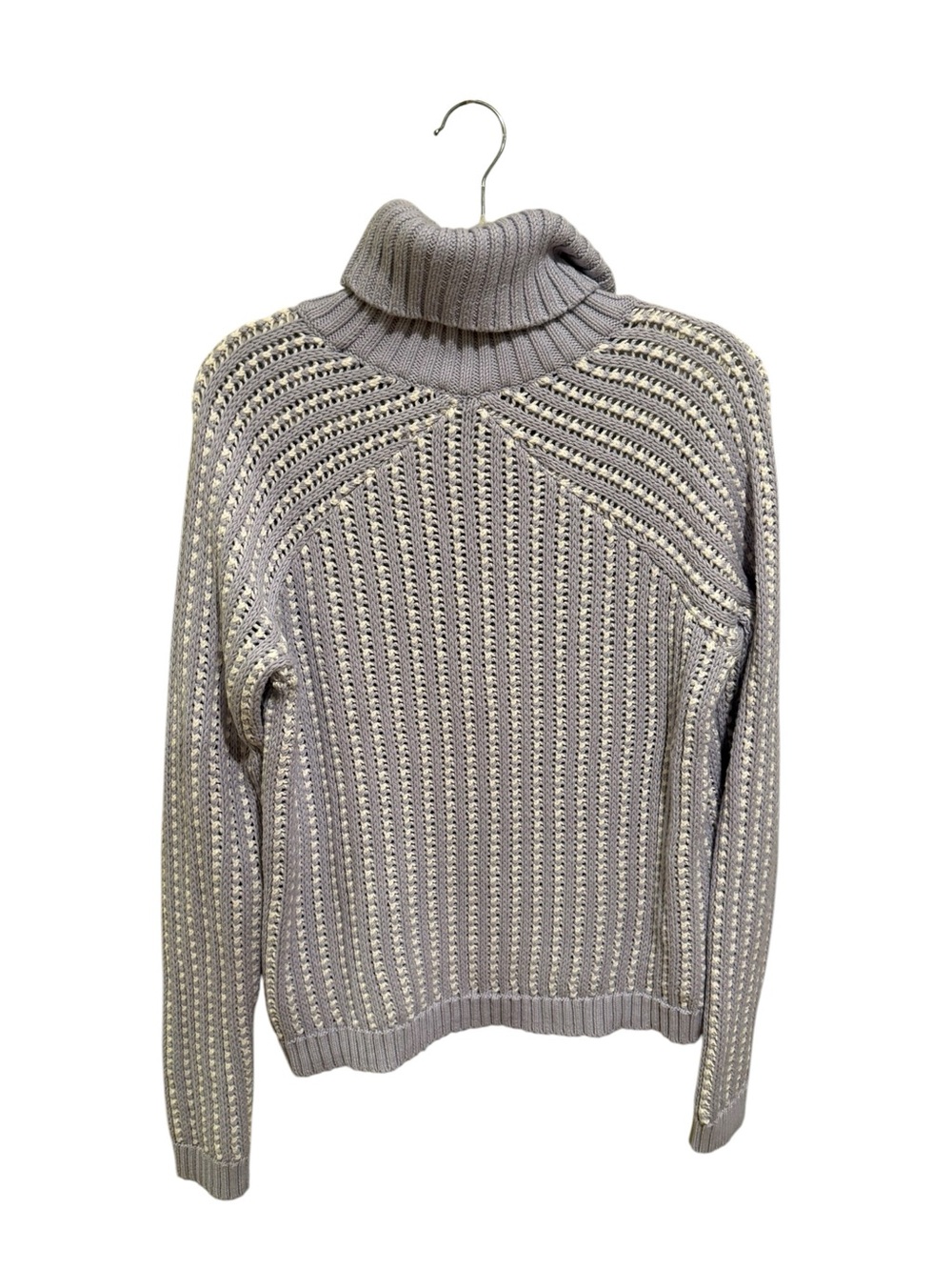 NWOT Haven Well Within Chunky Open-Stitch Turtleneck Sweater in Gray - Size S